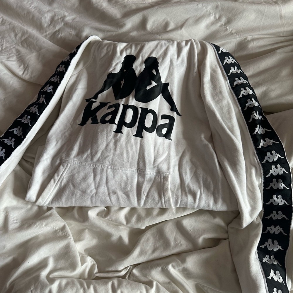 Kappa White Hoodie with Black Logo